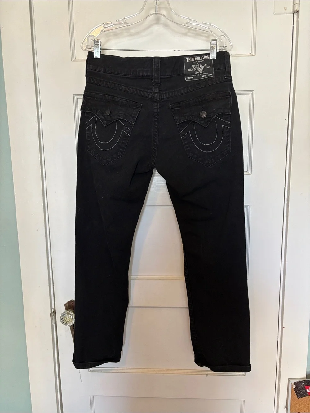 True Religion Men's Ricky Relaxed Black Straight Jeans Size 30